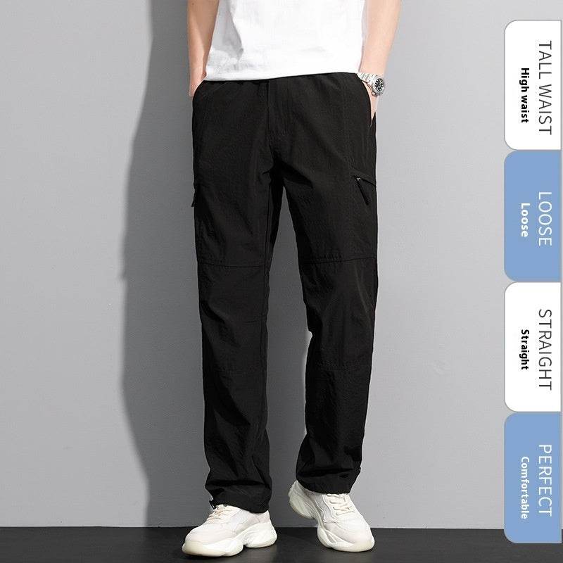 Thin Overalls Men's Casual Loose Ultrathin Khaki Straight - Mubimart