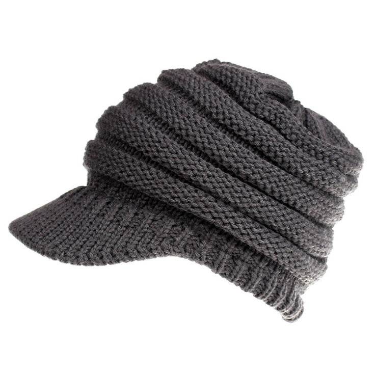 Women Ponytail Beanies Autumn Winter Hats Female Soft Knitting Caps Warm Ladies Skullies - Mubimart