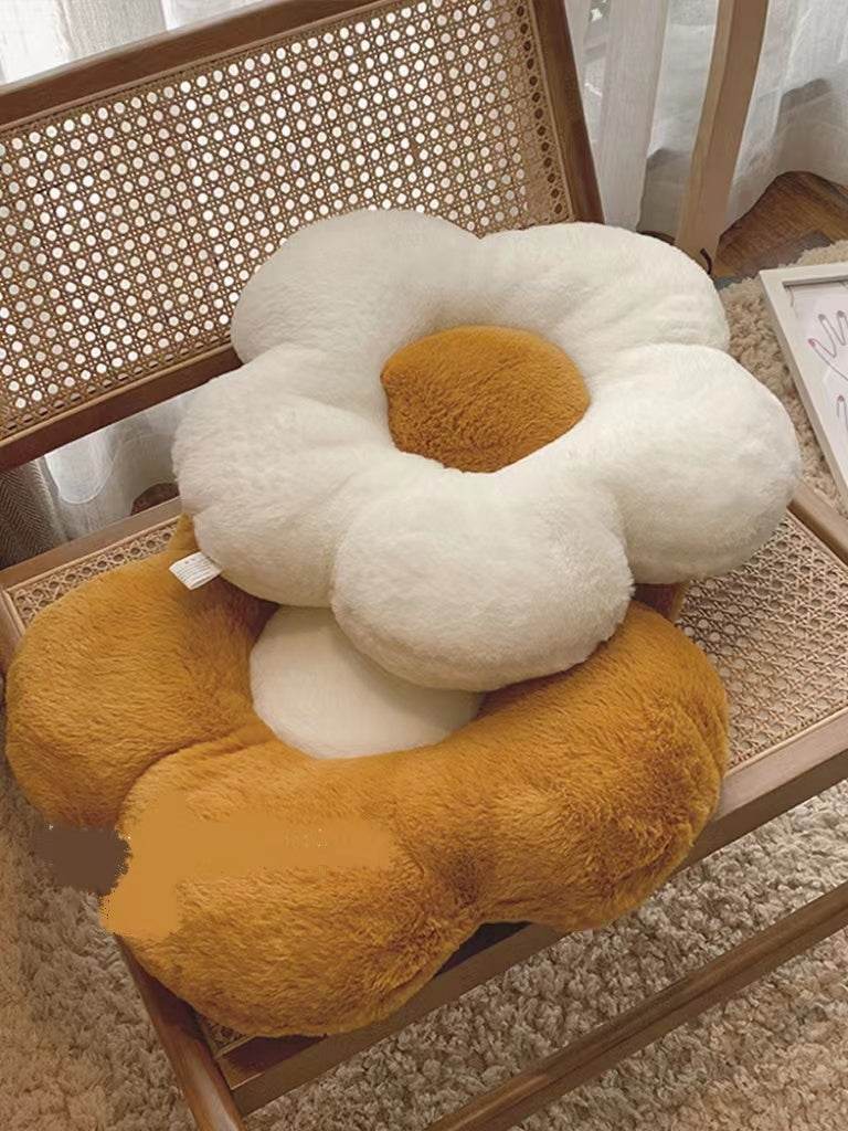 Fluffy Flower Seat Cushion Butt Cushion Sofa Bay Window Bedroom Floor Chair Throw Pillow Office Chair Cushion Back Against - Mubimart