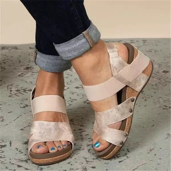 New Summer Women's Shoes Large Size Wedge Sandals High Heels