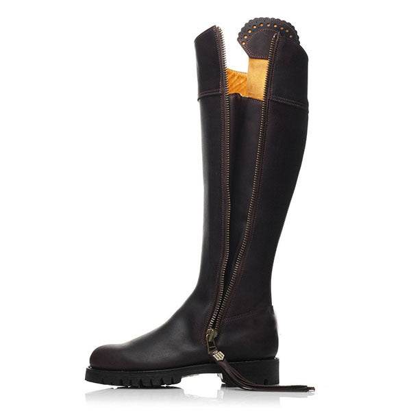 Tall metal embellished low square heel boots - Mubimart