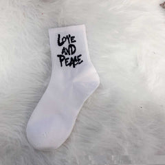 Spring Socks Letters Tube Socks Ins Japanese Pure Cotton Socks Hip Hop European And American Style Athletic Socks - Mubimart - Athletic socks 