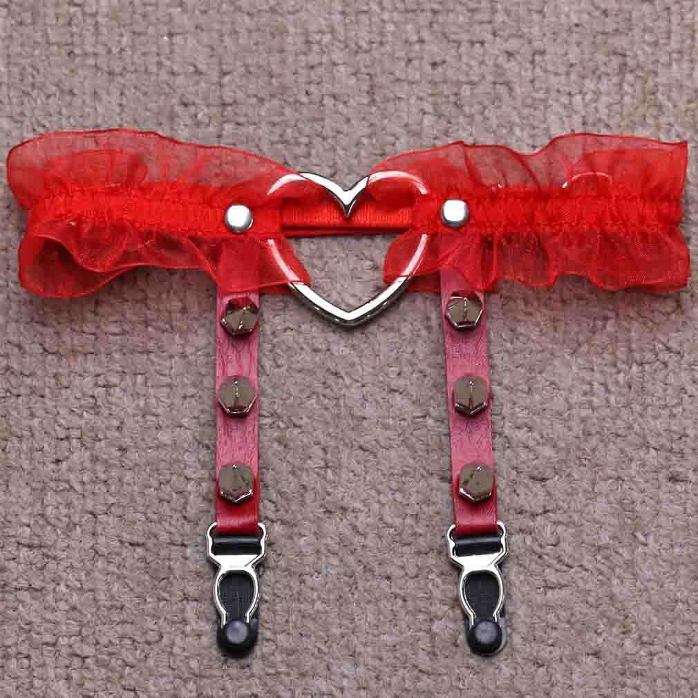 Sexy sexy peach heart garter belt - Mubimart
