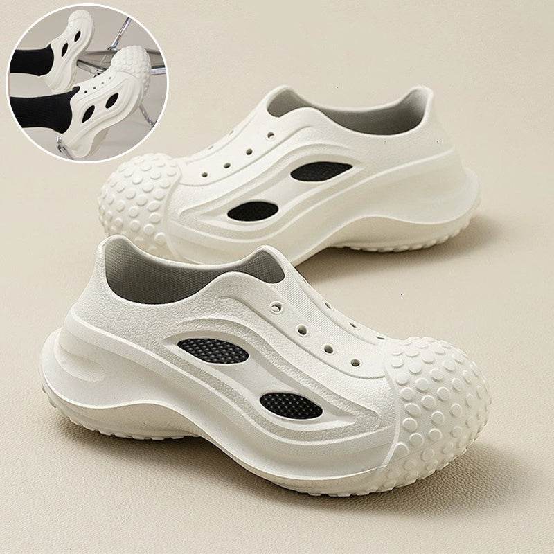 Fashion Thick-soled Clogs Shoes Indoor Floor Slippers Women Men Summer Outdoor Non-Slip Baotou Toe Beach Shoes - Mubimart