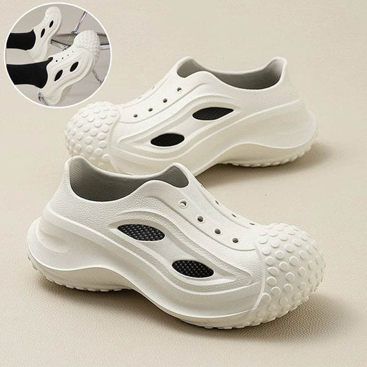 Fashion Thick-soled Clogs Shoes Indoor Floor Slippers Women Men Summer Outdoor Non-Slip Baotou Toe Beach Shoes - Mubimart