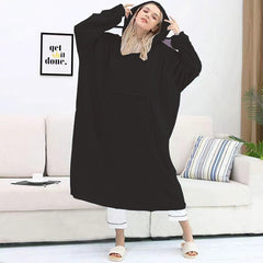 Couple Nightgown Double-sided Flannel Plus Long Hooded Nightgown - Mubimart - Nightgown 