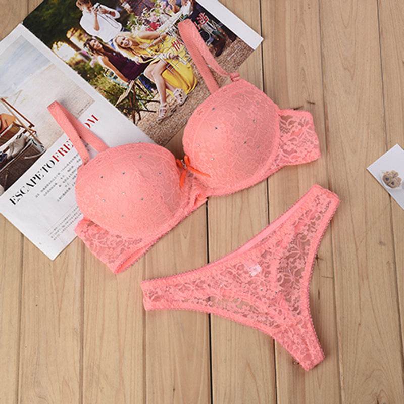 Thong Lace Bra Sexy Lingerie Bra Set - Mubimart