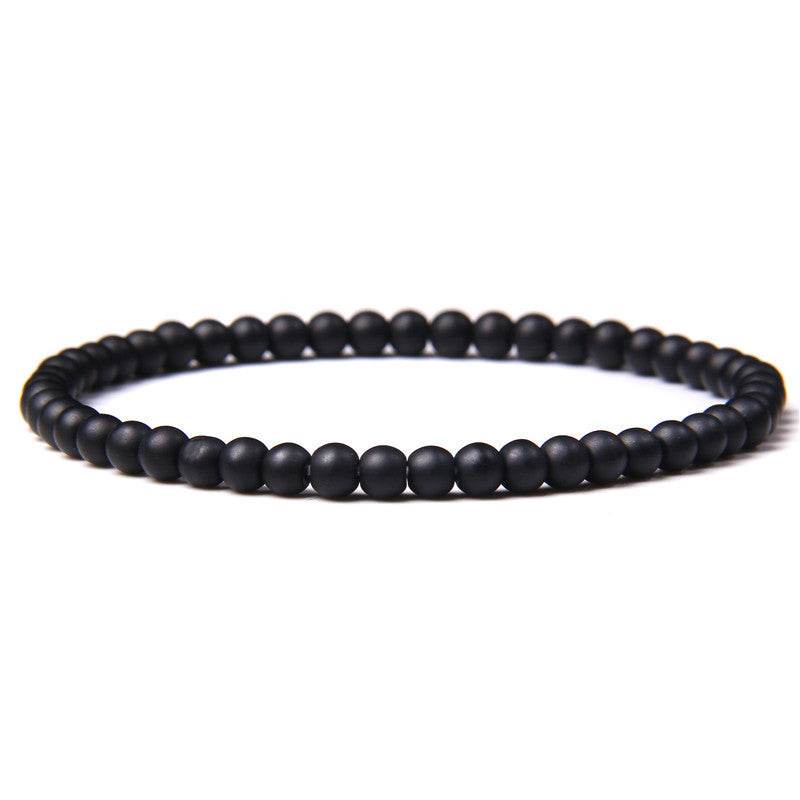 4mm Natural Agate Stone Beads Energy Charm Bracelet For Women - Mubimart
