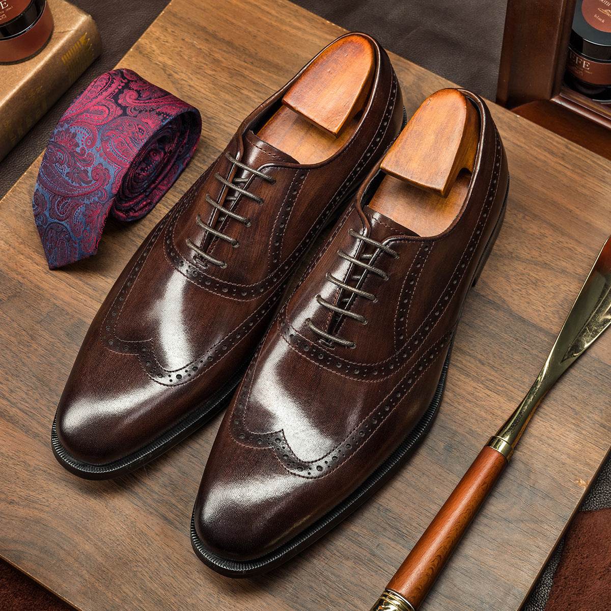 Men's Business Suits Oxford Brogue Shoes - Mubimart