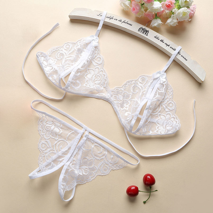 Plus size transparent lace thong - Mubimart -  