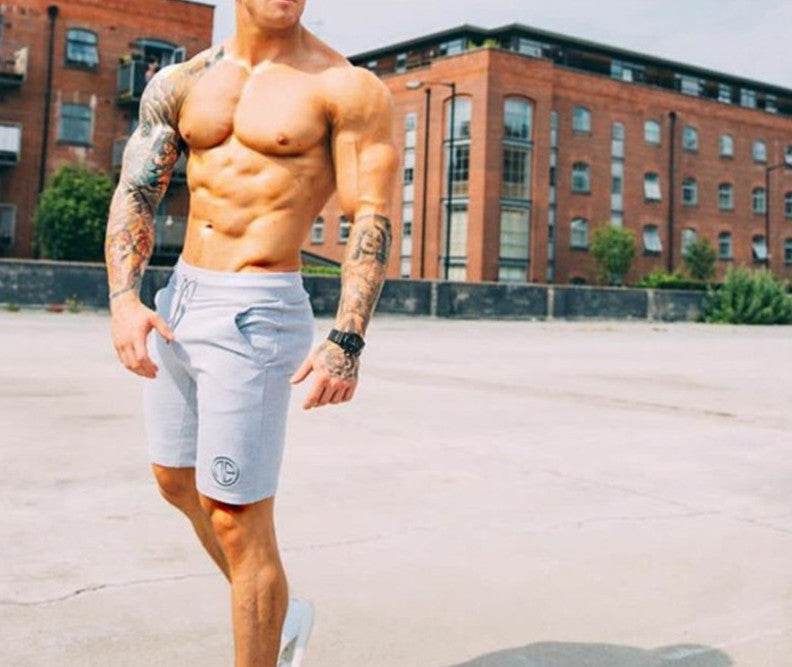 Mens Running Fitness Five-Point Shorts Cotton Mens Sports Shorts Middle Pants Basketball Training Gym Workout Board Short - Mubimart