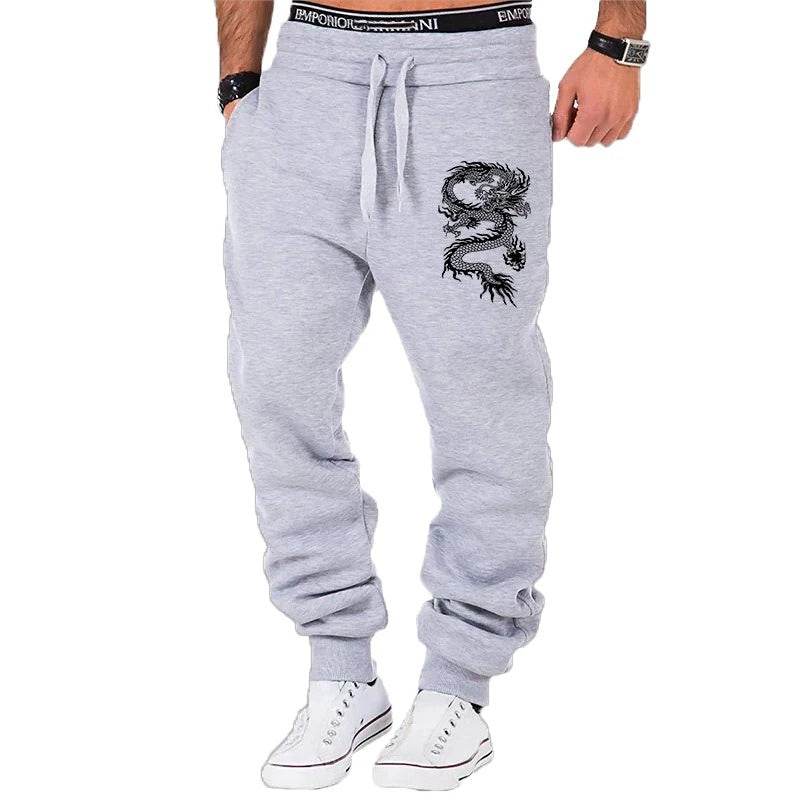 Men's Fashion Casual Dragon Jogger Pants - Mubimart