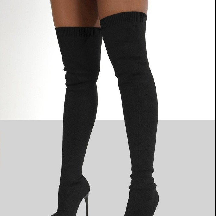 Fashion Flying Woven Knee Socks Women - Mubimart -  