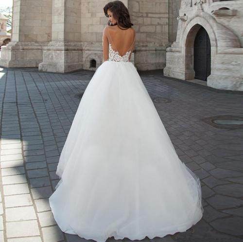 Vintage Scoop Neck Mermaid Wedding Dresses - Mubimart
