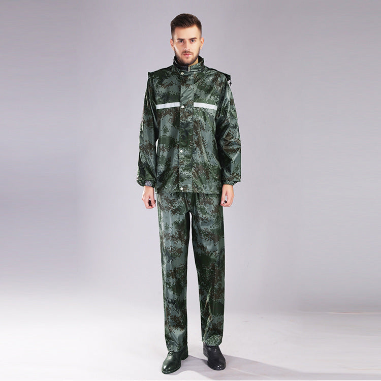 Split Raincoat Rain Pants Outdoor Jungle Camouflage Raincoat Suit