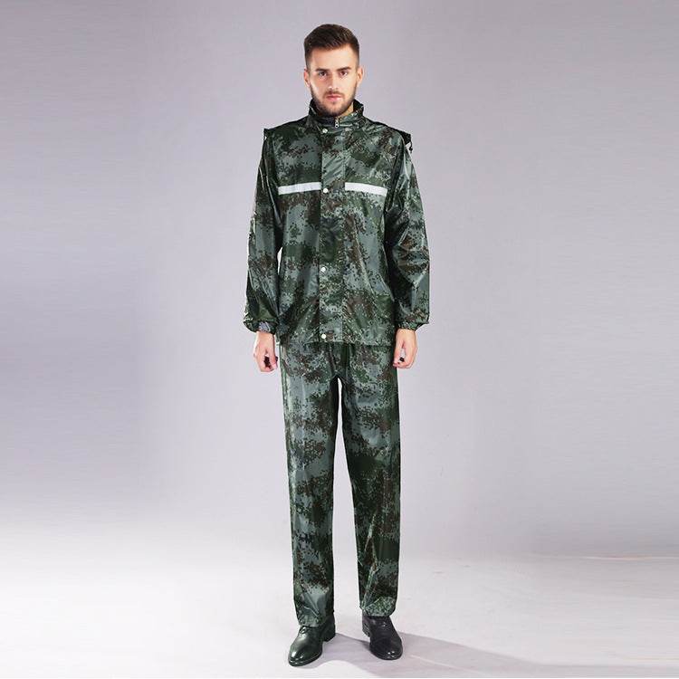 Split Raincoat Rain Pants Outdoor Jungle Camouflage Raincoat Suit - Mubimart