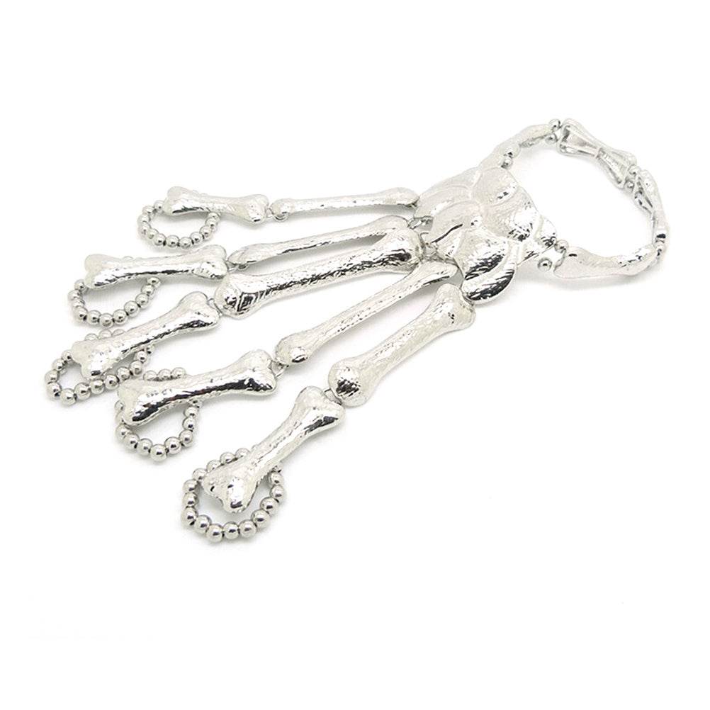 Stylish Skeleton Skull Hand Talon Finger Bone Slave Bracelet Alloy Wristbands Pulseiras Bangle Wrist Chain for Women - Mubimart