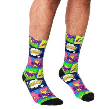 Men's Cartoon Unique Europe And America Cross Border Athletic Socks Digital Printing Lovers' Socks - Mubimart -  