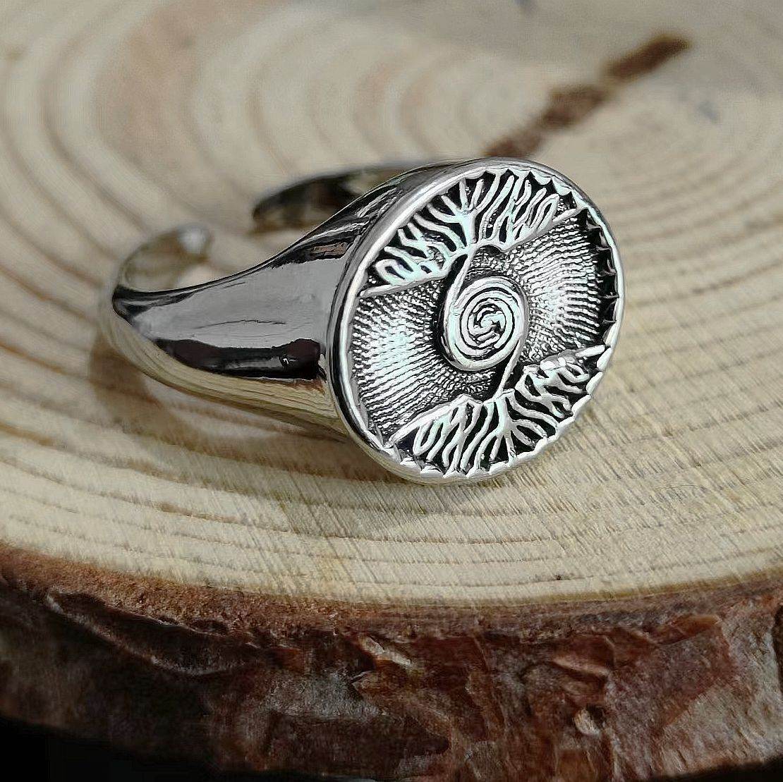 Marcasite Ring Tree Of Life Ring Ornament Men - Mubimart