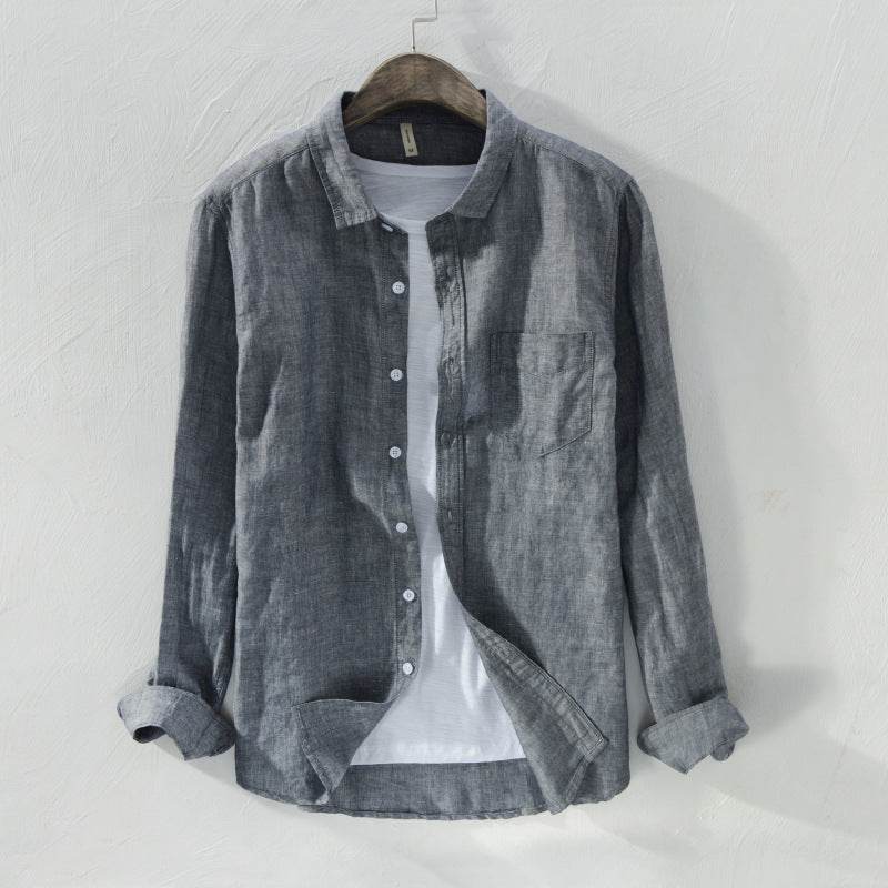 Linen shirt men's business - Mubimart