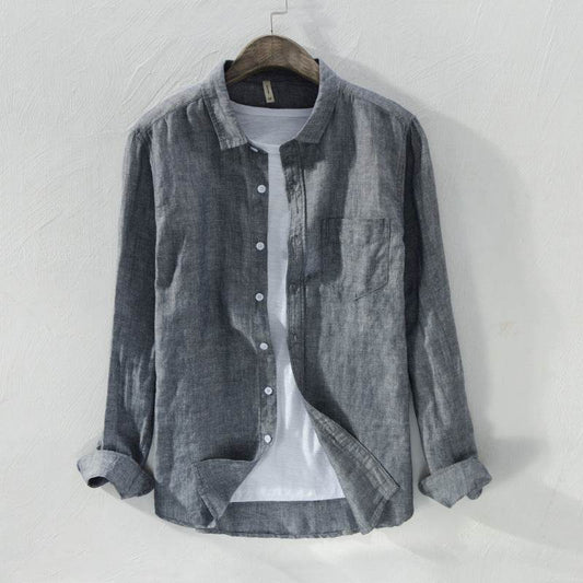 Linen shirt men's business - Mubimart