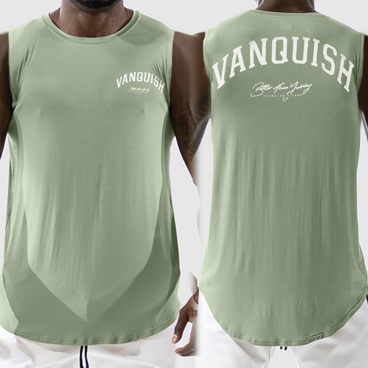 Summer New Muscle Fitness Brother Sports Undershirt Men Running Training Tops - Mubimart