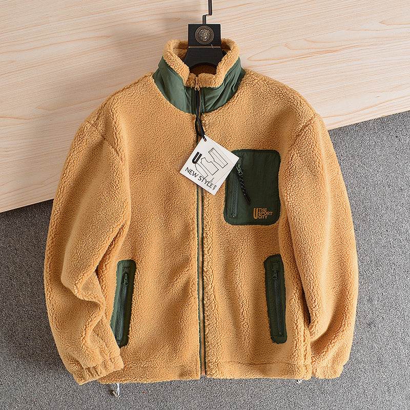 Fleece Autumn Winter Stand Collar Fleece Jacket - Mubimart