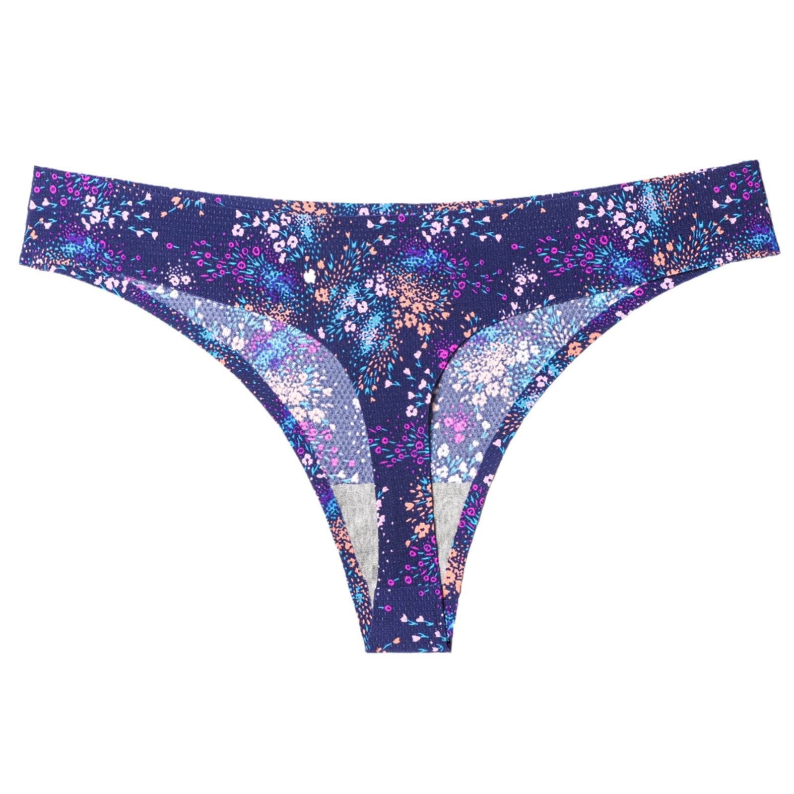 Breathable Printed Seamless Floral Briefs For Women - Mubimart