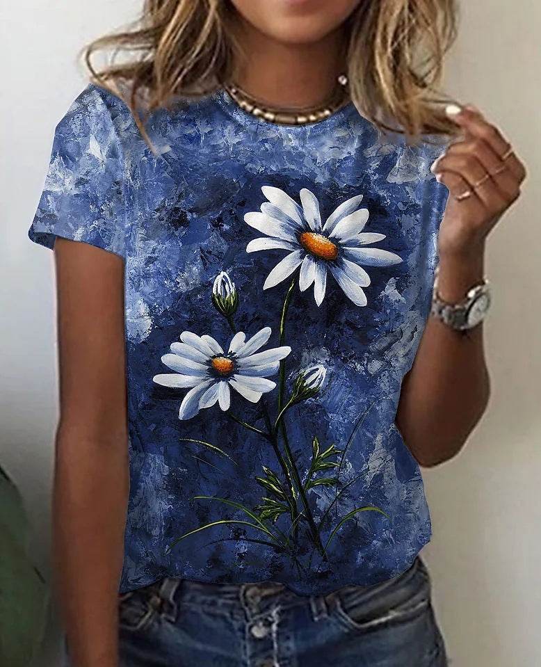 Printed Casual T-shirt For Women - Mubimart