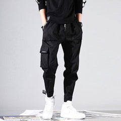 Loose casual cargo pants with velcro straps