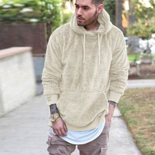 Mens Winter Warm Sweatshirt Hooded Pullover Sportswear Tops - Mubimart