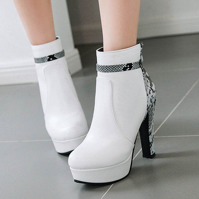 Color block high heel women's shoes - Mubimart