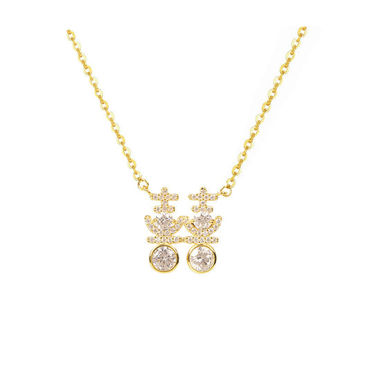 Double Wedding Sterling Silver Necklace For Women S925 Silver