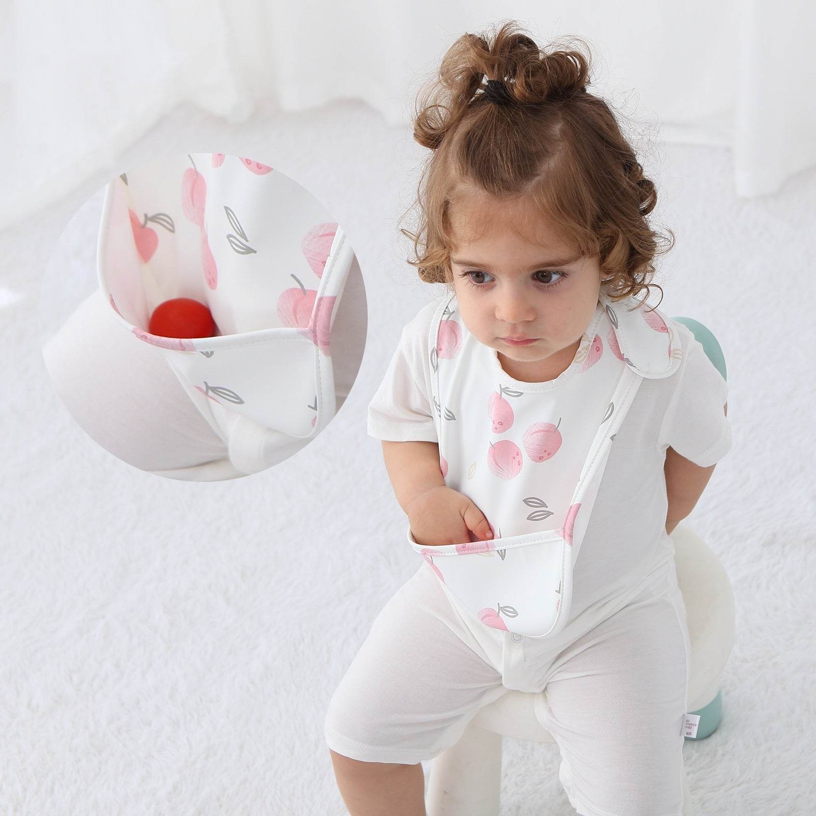 Waterproof Snap Fastener Bib Eating Saliva Towel Child Bib Overclothes - Mubimart