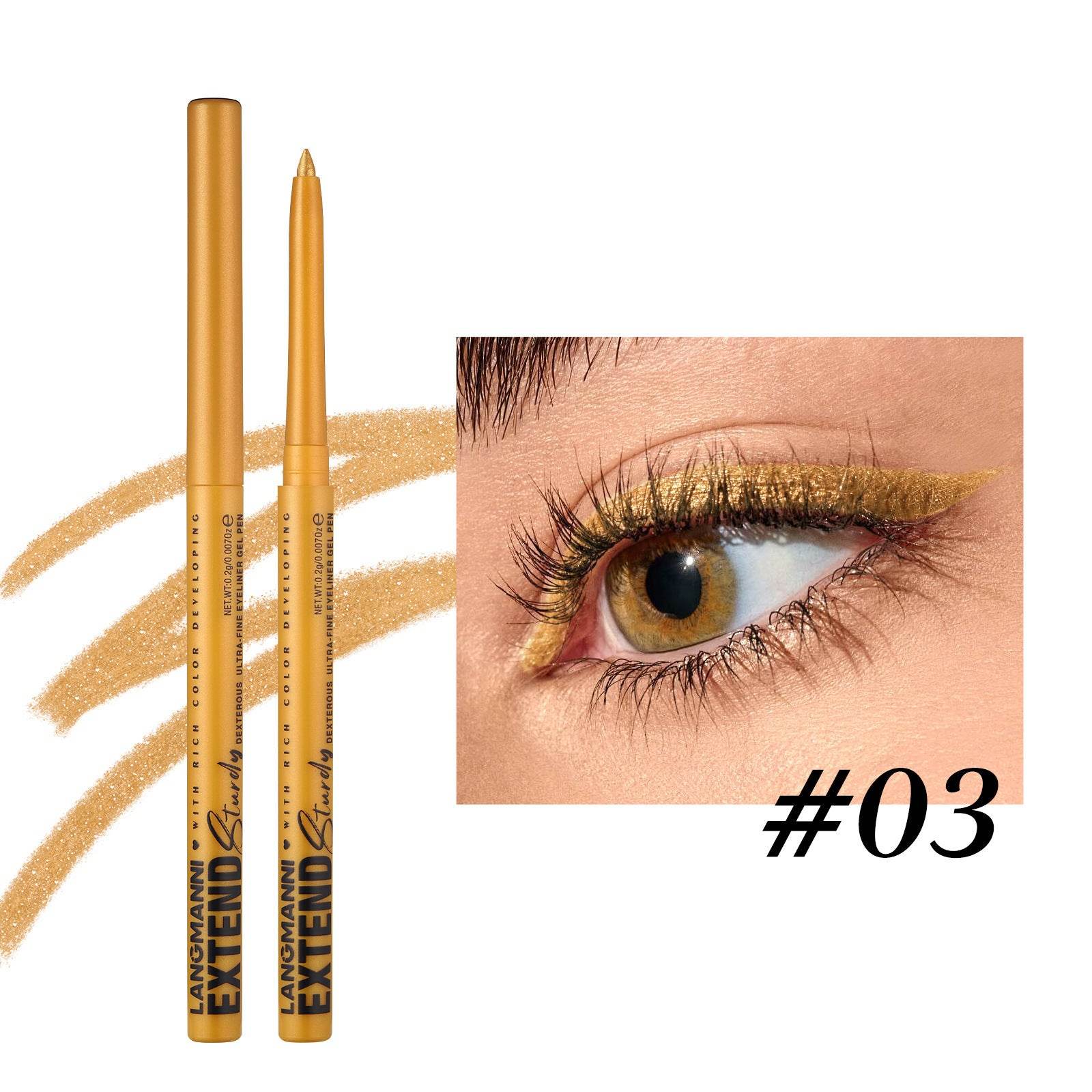 Colorful Gel Glitter Eyeliner Pencils Waterproof & Smudgeproof For Party, Halloween, Cosplay Makeup 12 Vibrant Shades - Mubimart