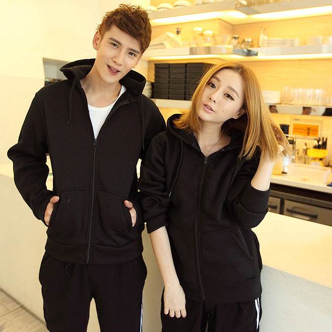 Hooded Pocket Zipper Matching Cardigan Hoodie - Mubimart