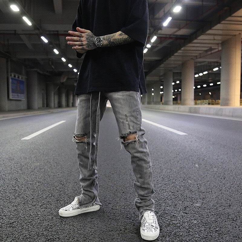 Zippered Jeans - Mubimart