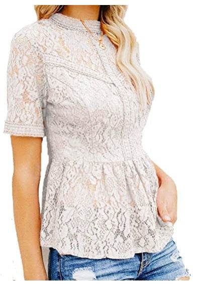 Summer Water-soluble Lace Temperament Crocheted Blouse Women - Mubimart