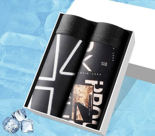 Men's Printed Ice Silk Breathable Boxers - Mubimart