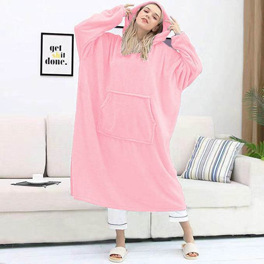 Couple Nightgown Double-sided Flannel Plus Long Hooded Nightgown - Mubimart