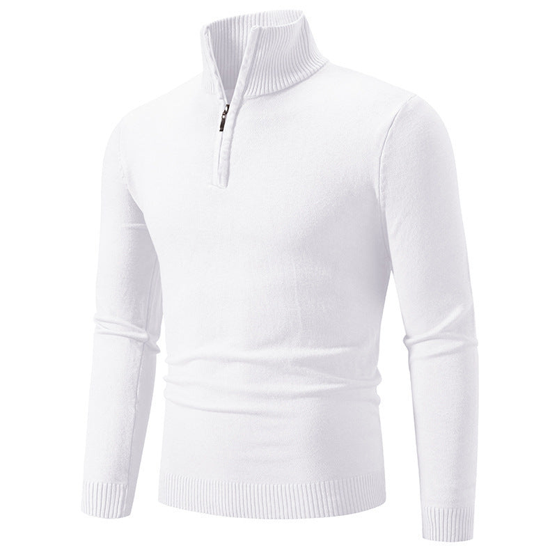 Zip-up Turtleneck Pullover Heren Lange Mouw Trui