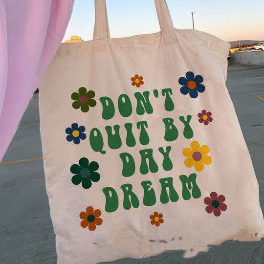 Floral Women Canvas Tote Bag Girl Reu - Mubimart
