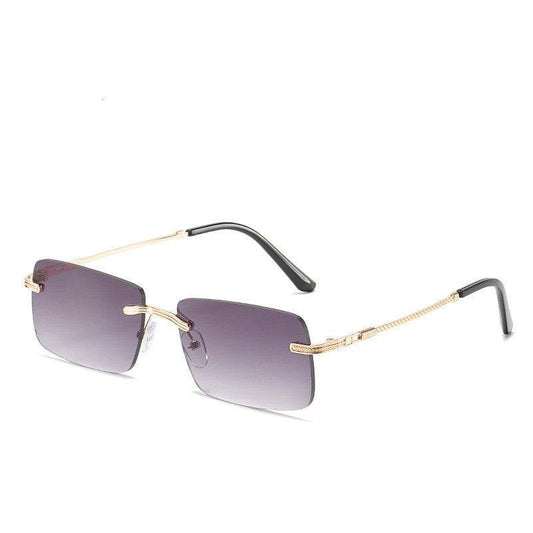 Frameless Square Fashion Sunglasses Men And Women Metal Sunglasses - Mubimart