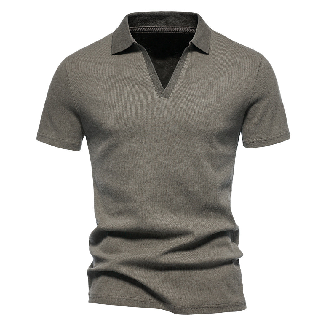 Henley Shirt Men's Short-sleeved T-shirt Henry Collar American Retro Men's Workout Top