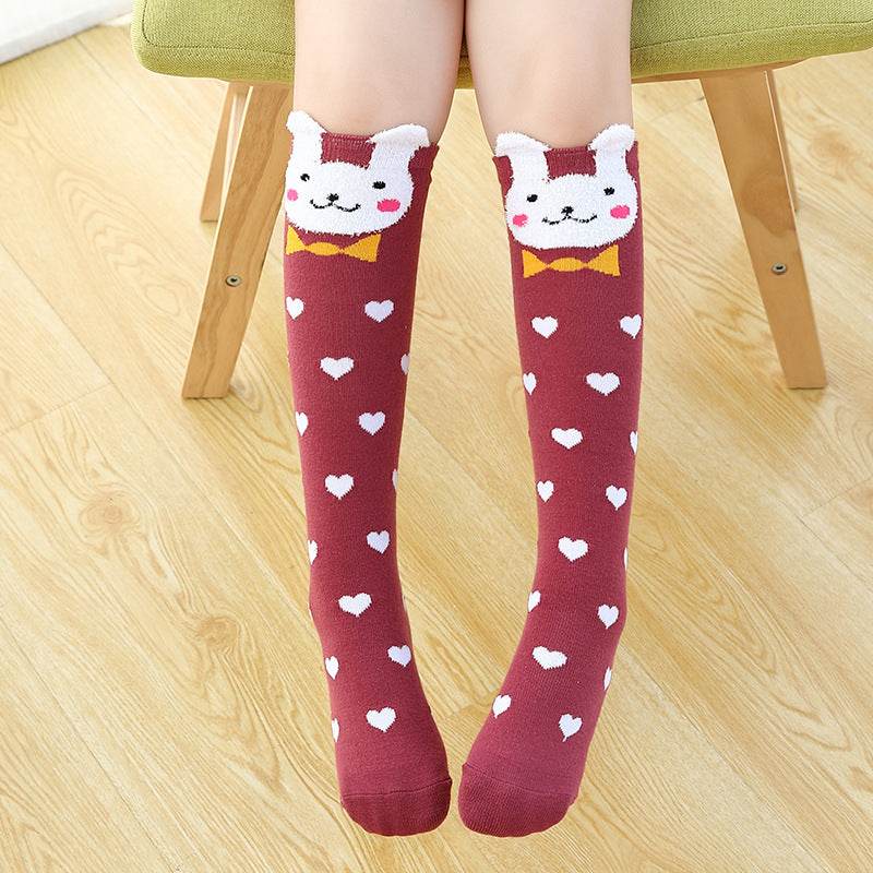 Children's stereo card through knee socks - Mubimart