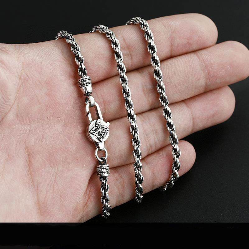 Mens Fashion Simple Vintage Six Character Necklace - Mubimart