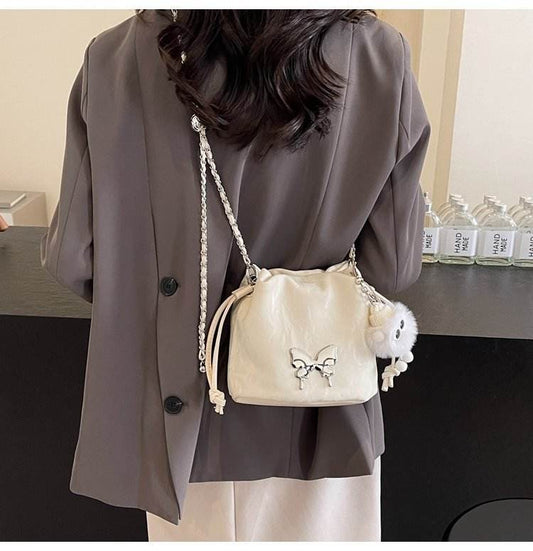 Designer Chain Crossbody Fashion Bucket Bag - Mubimart