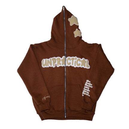 Full Face Zipper Hoodie - Mubimart