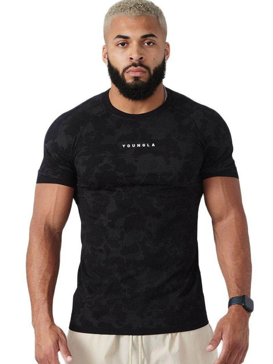 Workout Clothes Camouflage Sports T-shirt Men - Mubimart