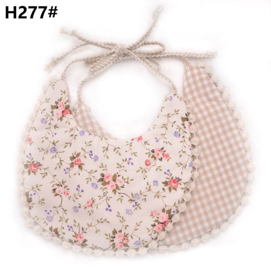 Cotton and linen two-layer saliva towel bib bib - Mubimart